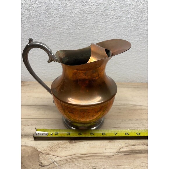 Vtg Flemish Copper Pitcher Jug 1300ml 7.5in Tall - Picture 10 of 10